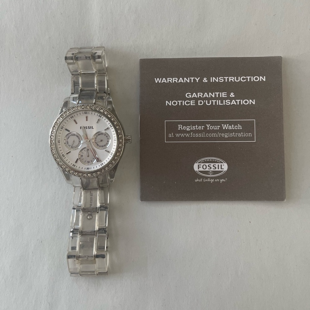 Fossil clear watch